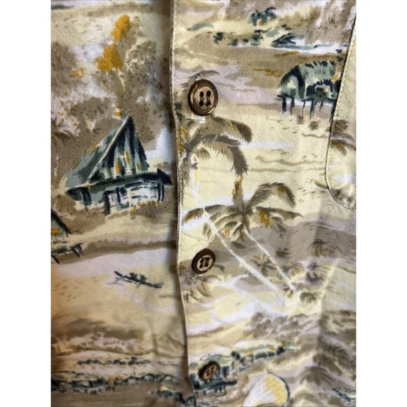 Colo Wear America Mens Hawaiian Shirt Size XL Beach Scene Short Sleeve Cotton - Picture 4 of 8